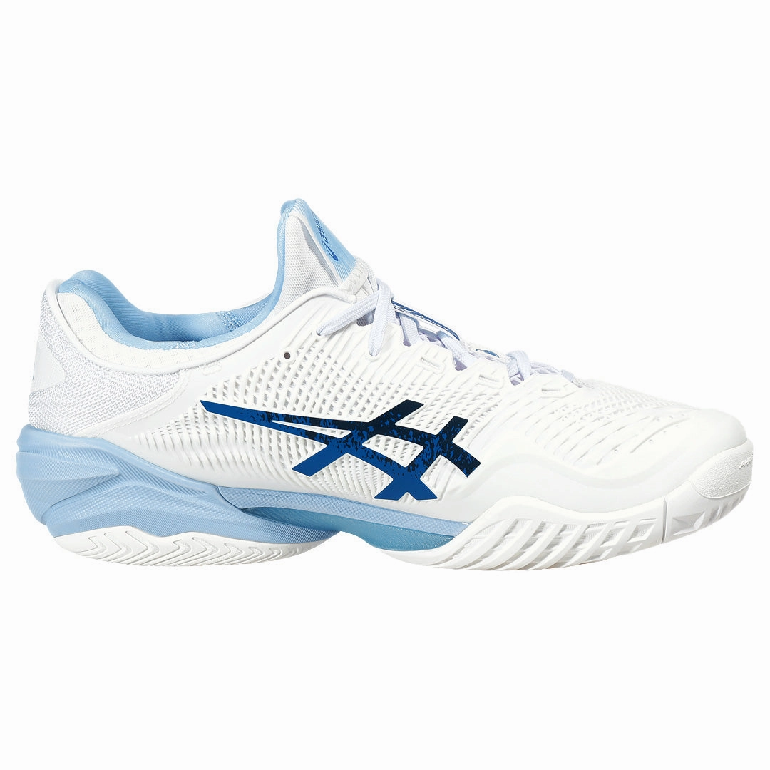 Asics Men's Court FF 3 Novak - White/Tuna Blue Corkys Tennis Shoes