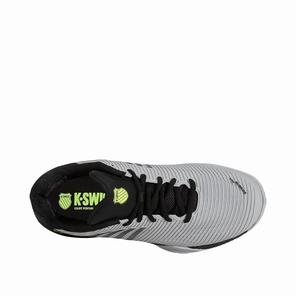 K-Swiss Men's Hypercourt Express 2 Court Shoe in Micro Chip/Black/Tennis Yellow Flat Tennis Shoes