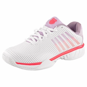Boys Tennis Shoes Size 2 K-Swiss Women's Hypercourt Express 2 - White/Orchid Petal