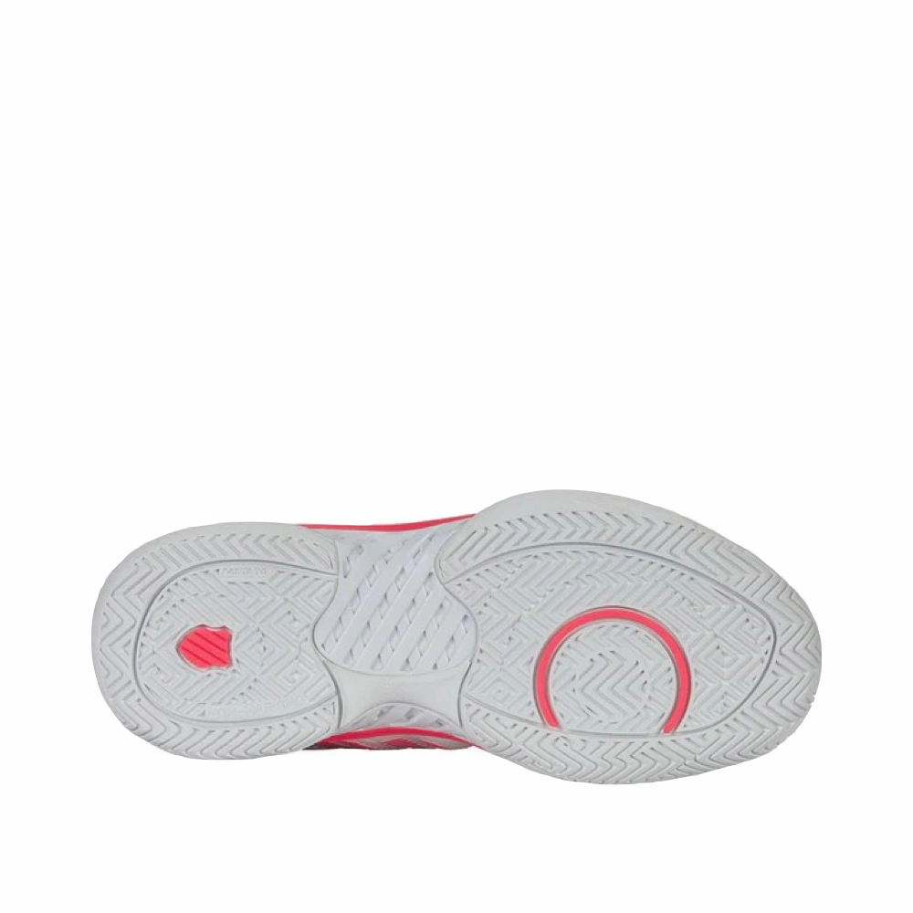 Best Tennis Shoe For Heel Pain K-Swiss Women's Hypercourt Express 2 Court Sneaker in White/Orchid Petal/Neon Blaze