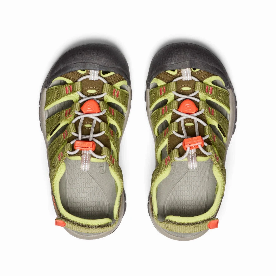 Sandals South Coast Keen Kids' (Sizes 8-13) Newport Boundless Children's Sandal - Dark Olive/Scarlet Ibis