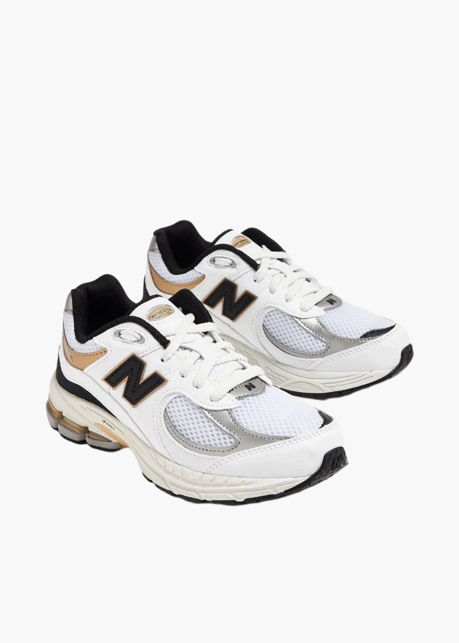 New Balance Green And White Kid's 2002R Shoes "White Black Gold" Grade School