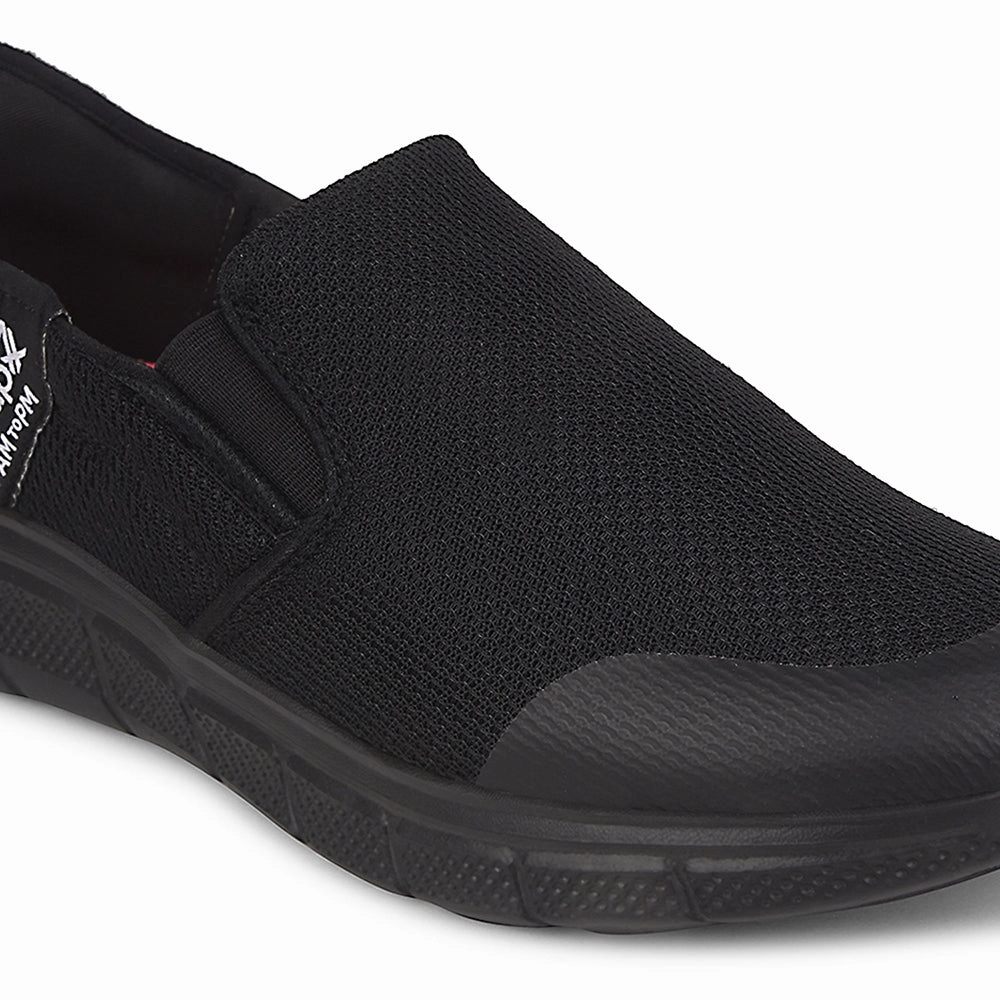 Good Walking Shoes With Arch Support Leap7x Black Sports Non Lacing Walking Shoes For Women EZZAR-L1 By Liberty