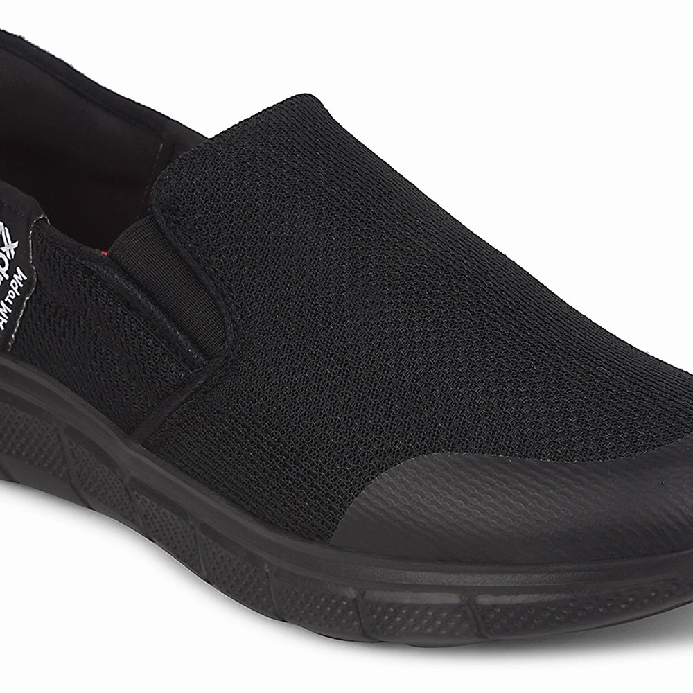 Leap7x Black Sports Non Lacing Walking Shoes For Women EZZAR-L1 By Liberty For Flat Feet Ryka Devotion X Walking Shoe Walking