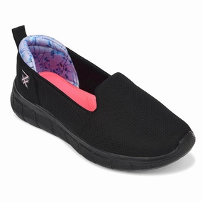 Leap7x Black Sports Non Lacing Walking Shoes For Women KAPPER By Liberty Vs Walking Running Vs Walking