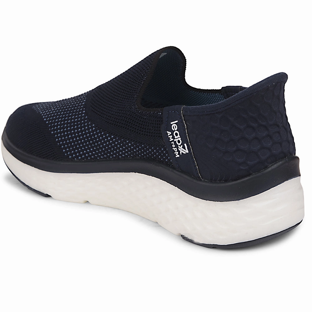 Leap7x Navy Blue Sports Non Lacing Walking Shoes For Men NITRUN-13 By Liberty Best Stylish Walking Shoes