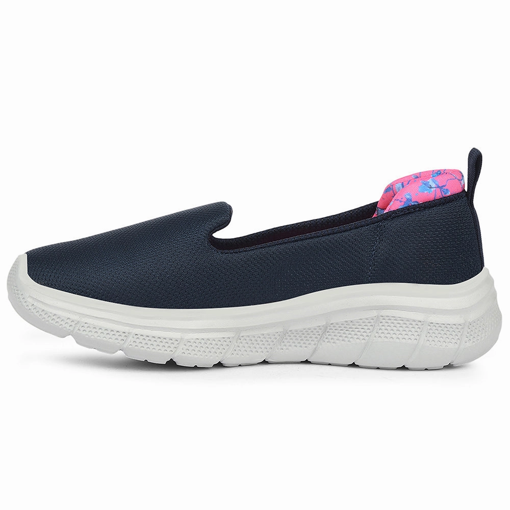 Leap7x Navy Blue Sports Non Lacing Walking Shoes For Women KAPPER By Liberty Best Walking Shoes High Arch