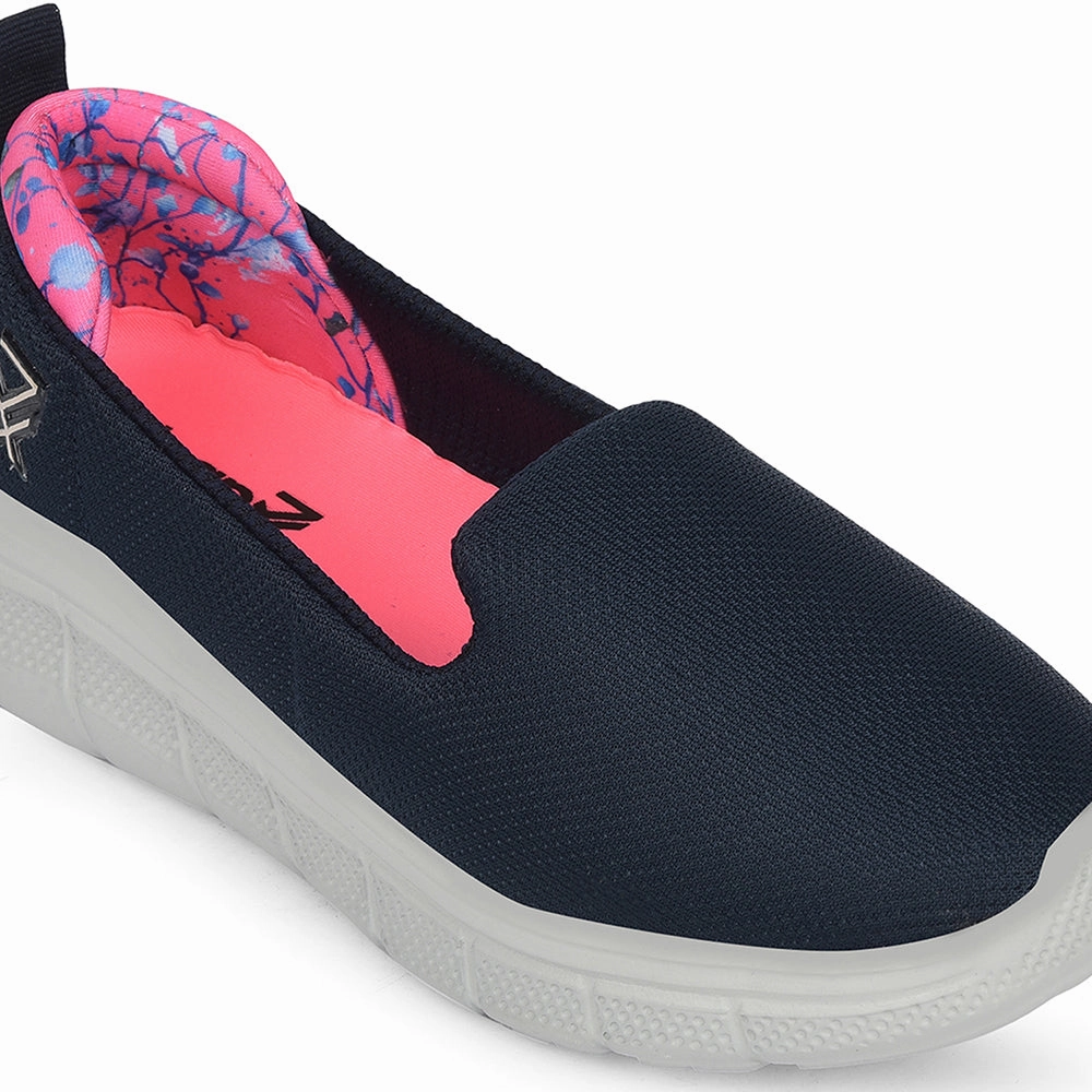 Antoine Walker Basketball Leap7x Navy Blue Sports Non Lacing Walking Shoes For Women KAPPER By Liberty