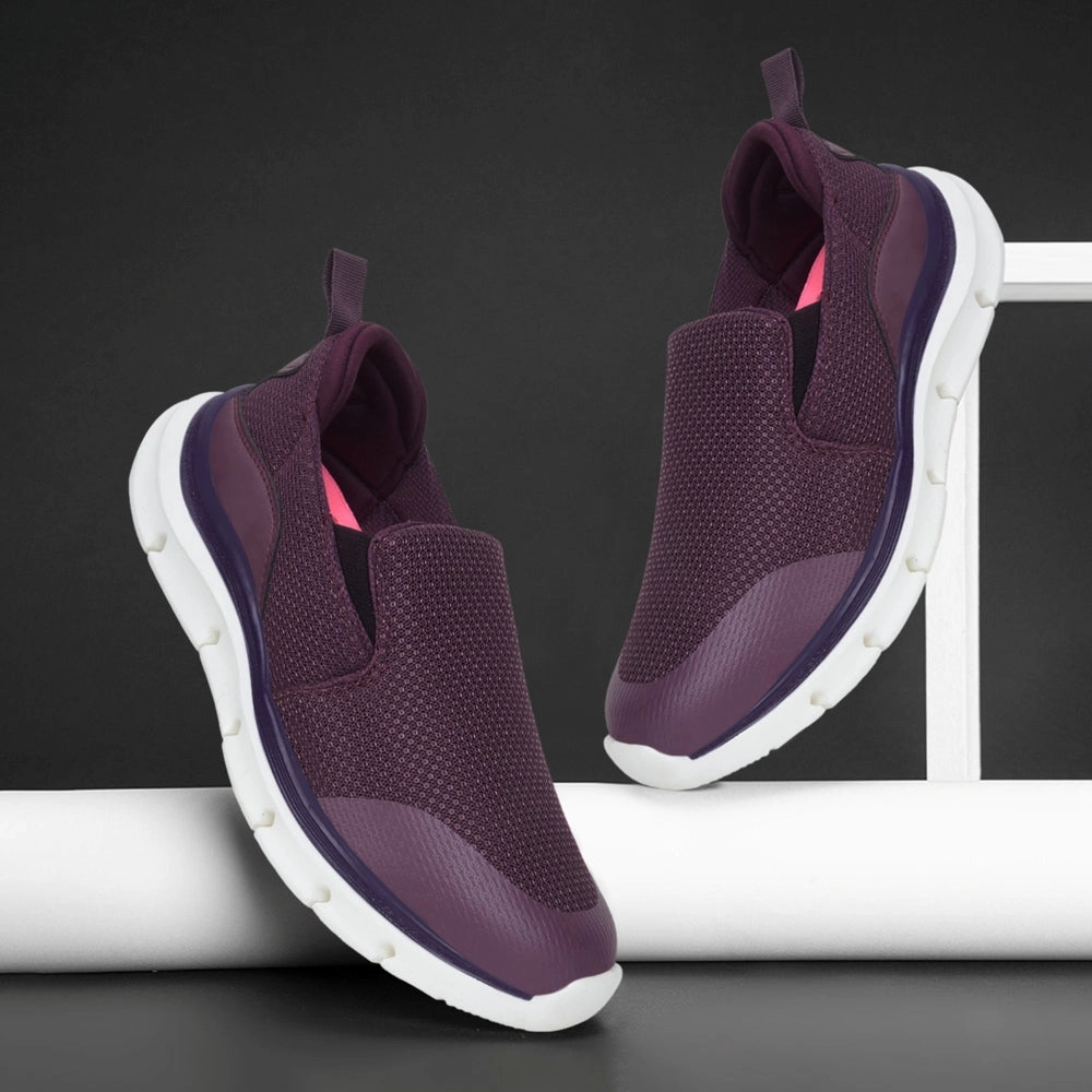 Leap7x Purple Non Lacing Sports Walking Shoes For Women BRISBEN10E By Liberty Walking In My