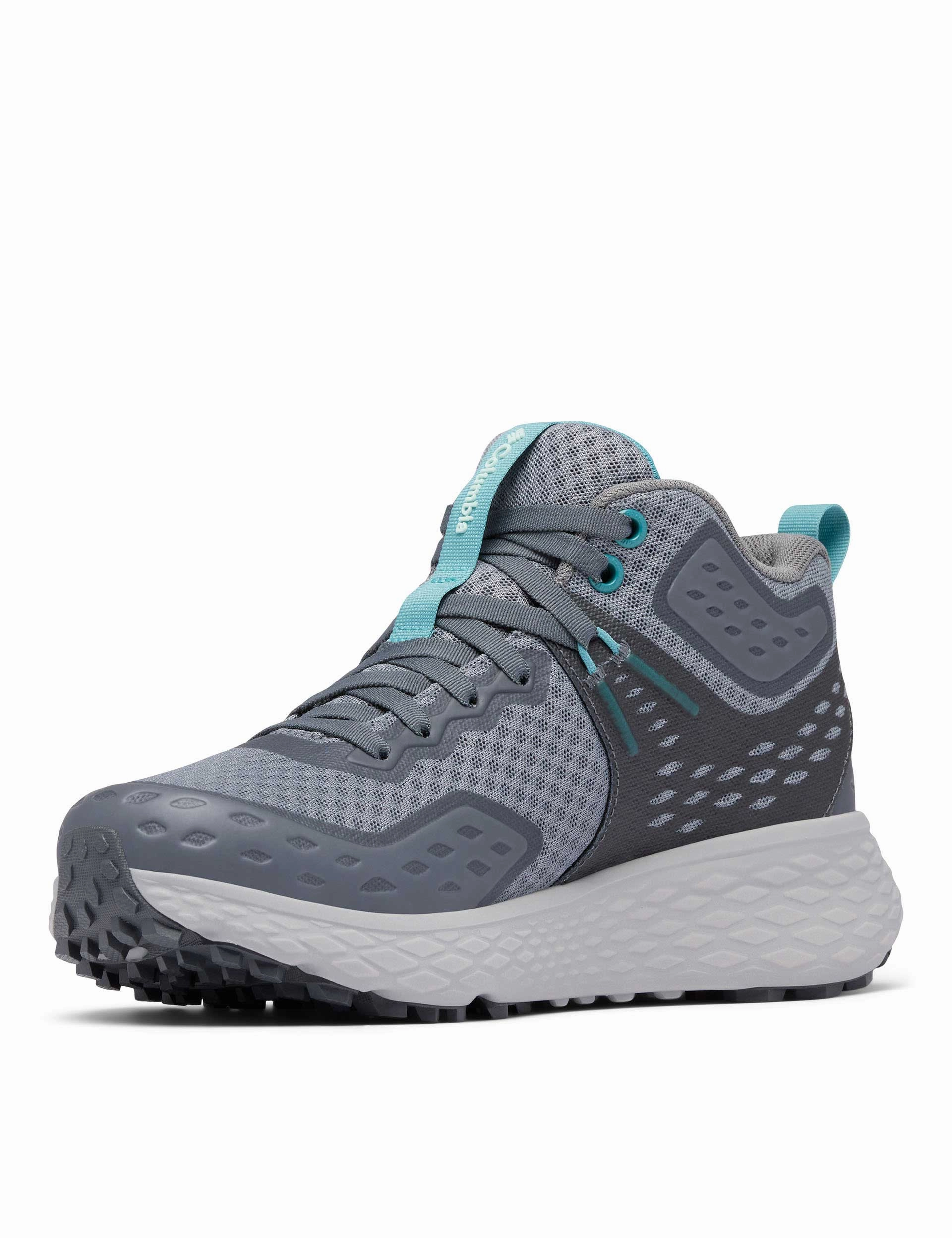 Konos TRS OutDry Mid Hiking Shoe - Ti Grey Steel/Teal Trail Runners As Hiking Shoes