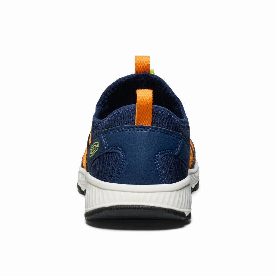 Wide Foot Waterproof Shoes Big Kids' Motozoa Sneaker  |  Naval Academy/Bright Marigold