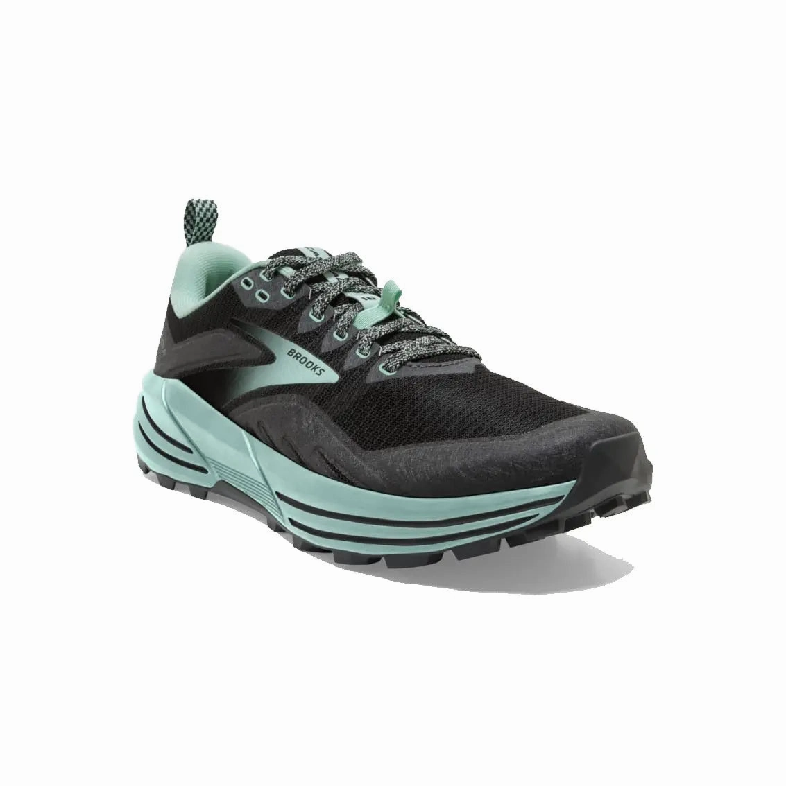 Womens Brooks Cascadia 16 - Black / Ebony / Yucca Best Hiking Trail Running
