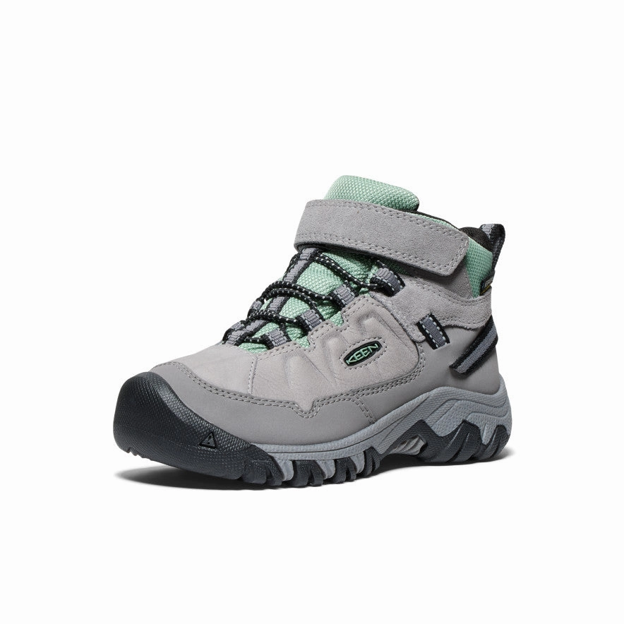 Little Kids' Targhee IV Waterproof Hiking Boot  |  Alloy/Granite Green Grip Hiking Shoes