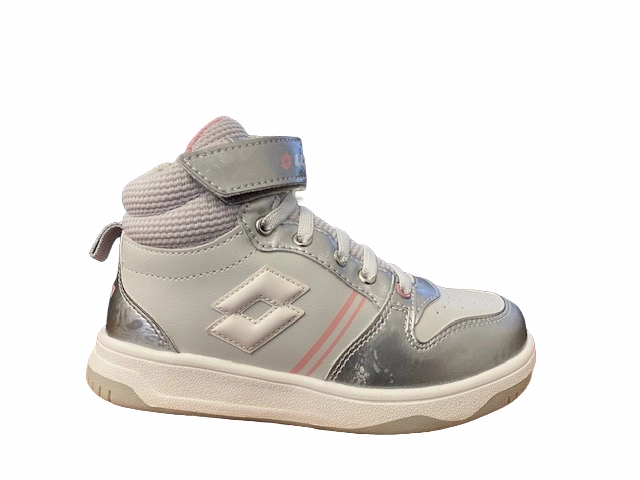 Lotto sneakers alta da bambina con zip e laccio elastico Roket AMF III Mid Metal 218172 9F2 mushroom gray-white-silver Loewe Sneakers