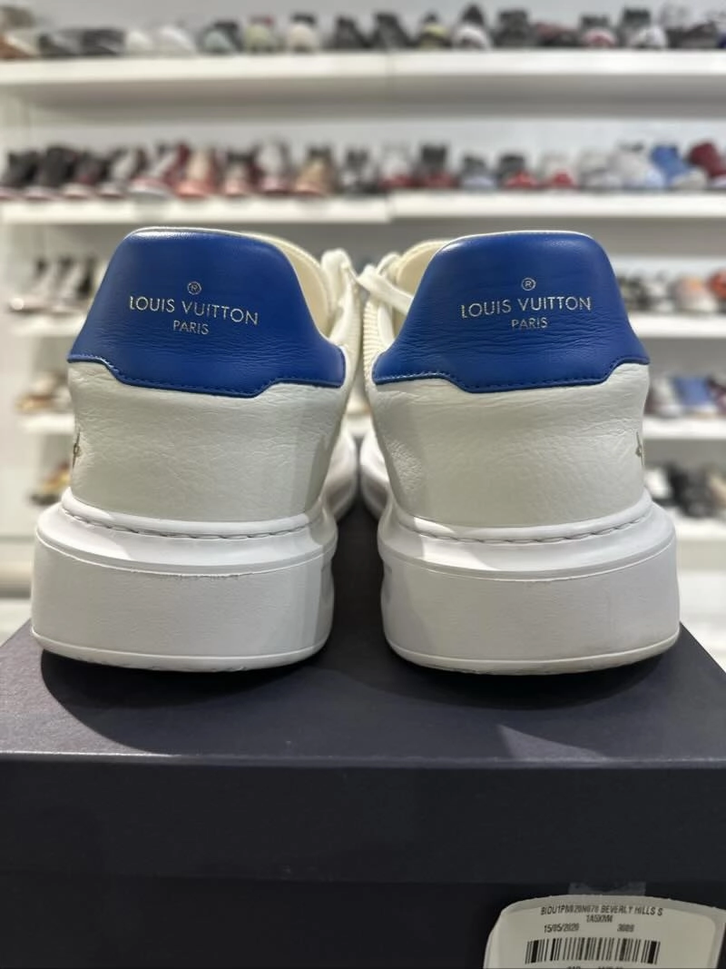 Louis Vuitton Beverly Hills White Blue - Pre-Owned Size 8.5 Sneakers For Business Casual