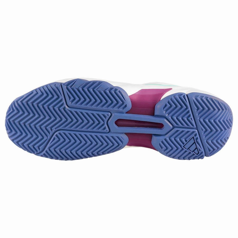 adidas Women's CourtJam Control 3 - Semi Flash Aqua/White Olive Green Tennis Shoes