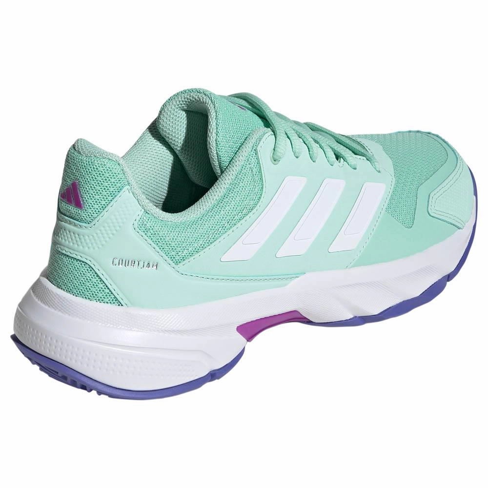 adidas Women's CourtJam Control 3 - Semi Flash Aqua/White Tennis Shoes To Wear With Jeans