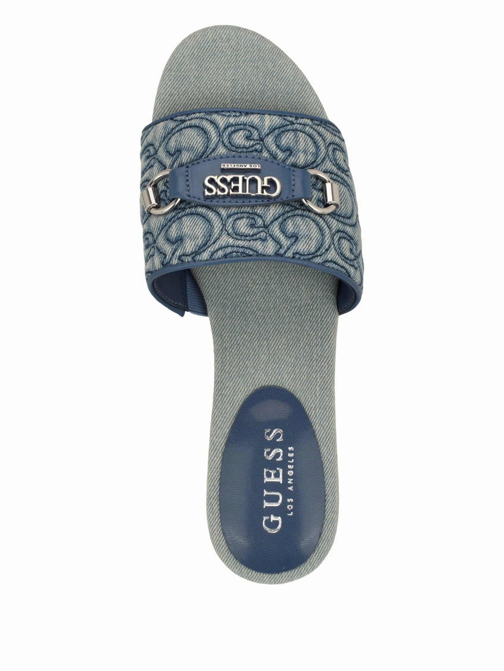 Matties Denim Wooden Platform Sandals Extra Wide With Sandals