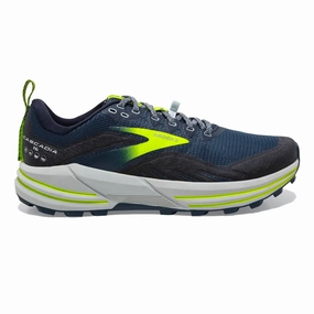 Mens Brooks Cascadia 16 - Titan / Peacoat / Nightlife Shoes For Trail Running