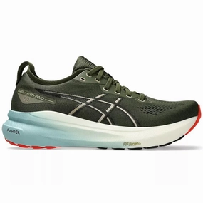 Men's Asics Gel-Kayano 31, Smog Green/Black, 11.5 D Medium Asics Running Spikes Shoes