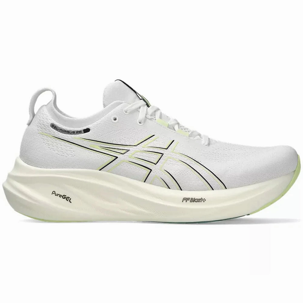 Asics High Top Boxing Shoes Men's Asics Gel-Nimbus 26, White/Birch, 11.5 2E Wide