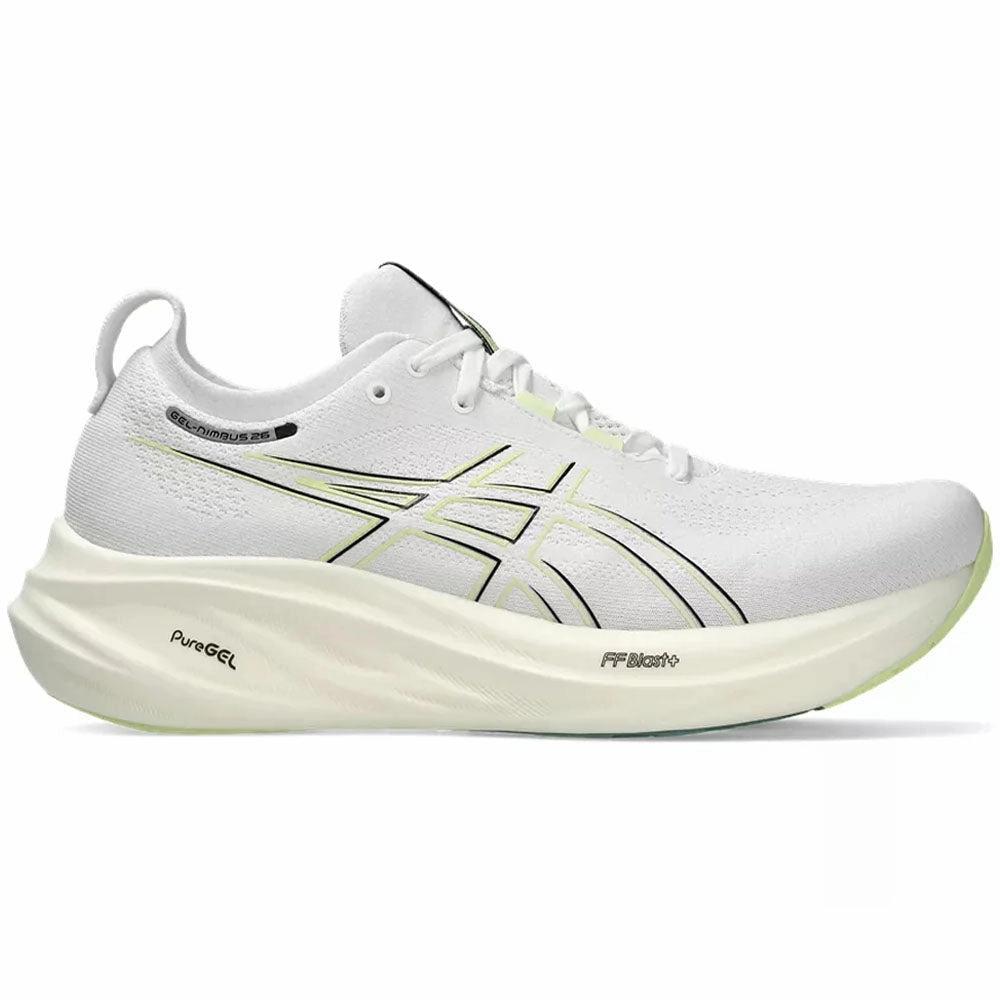 Asics Gel Solution Speed 2 Tennis Shoe Men's Asics Gel-Nimbus 26, White/Birch, 11.5 D Medium