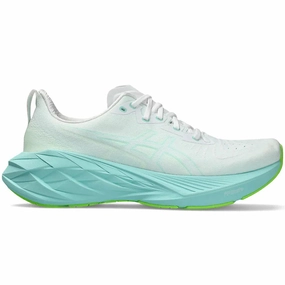 Men's Asics Novablast 4, White/Illuminate Mint, 15 D Medium Asics Shoes Cheap Price