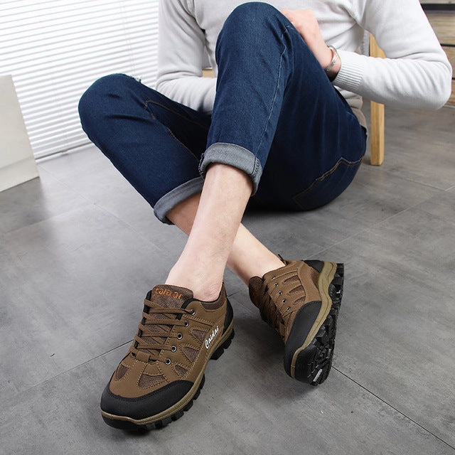 Men's Breathable Work Shoes 2018 Summer Autumn Non-slip Wear-resistant Travel Shoes Outdoor Male Shoes Fishing Sneakers for Men