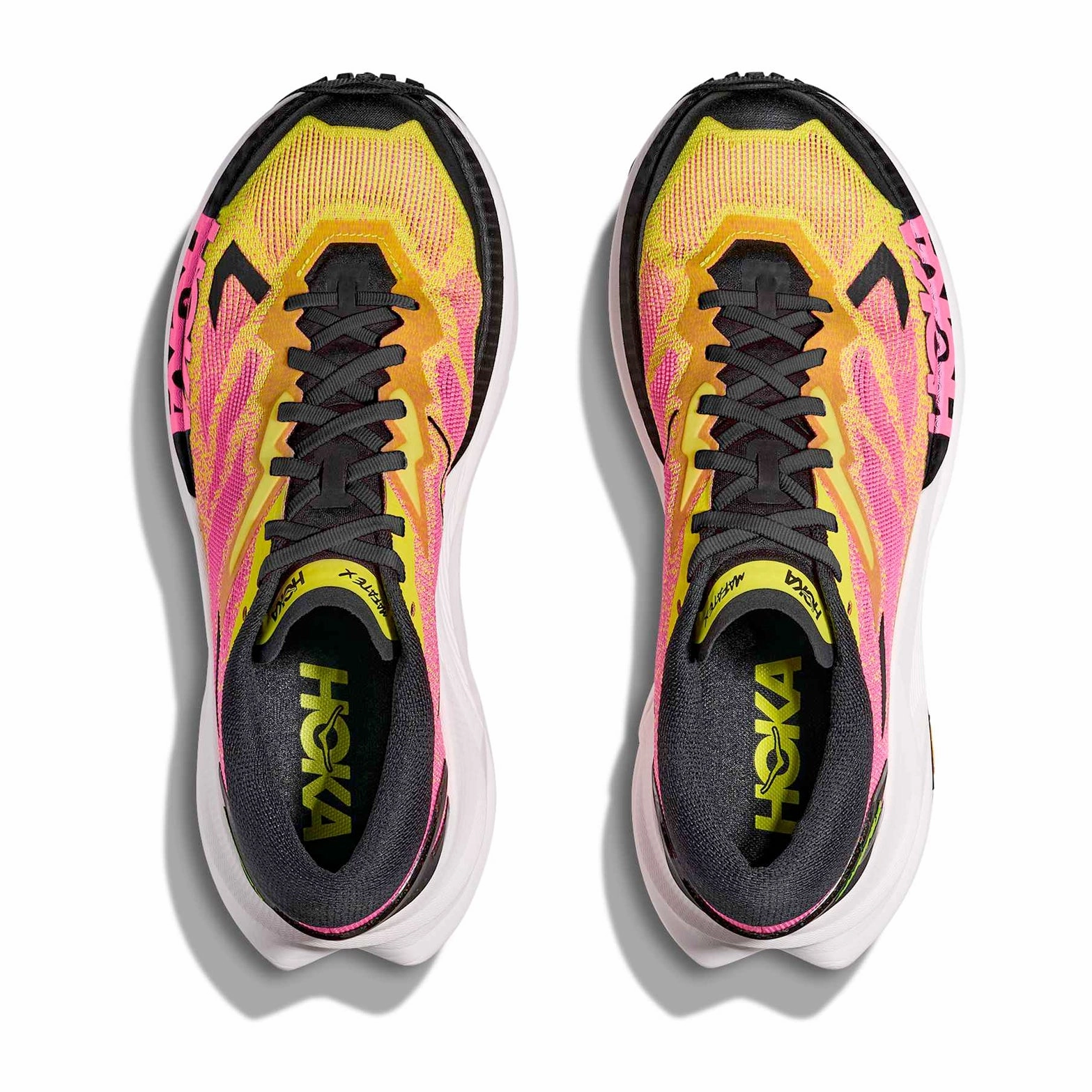 Men's Mafate X Trail Running Shoes Neon Hoka Citrus / Neon Rose Carbon X