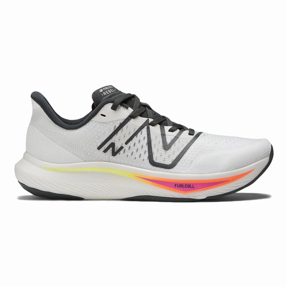 Men's New Balance FuelCell Rebel v3, White/Blacktop, 10 D Medium New Balance Women's Classic Sneakers