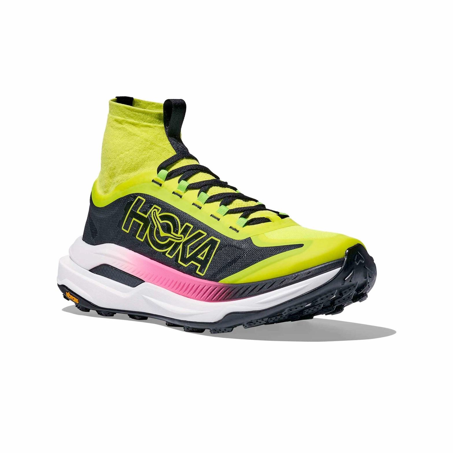 Men's Tecton X 3 Trail Running Shoes Neon Hoka Citrus / Black Shoes Online Store