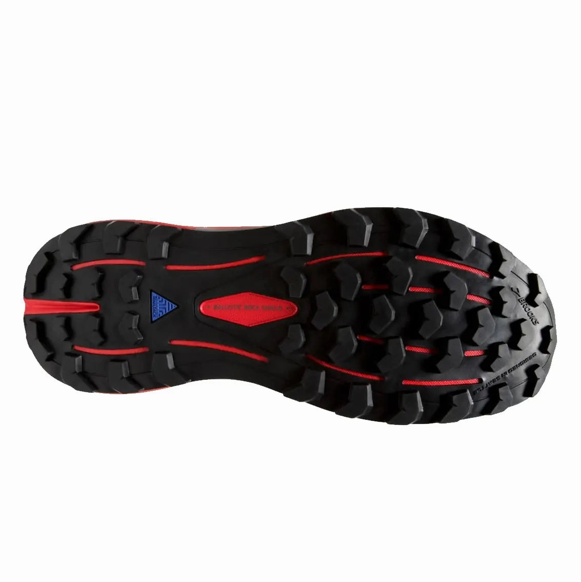 Mens Brooks Cascadia 16 - Black / Fiery Red / Yellow Army Running Shoes