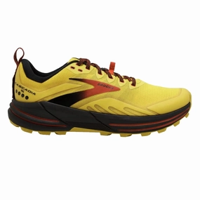 Mens Brooks Cascadia 16 - Yellow / Black / Grenadine Go Run Shoes