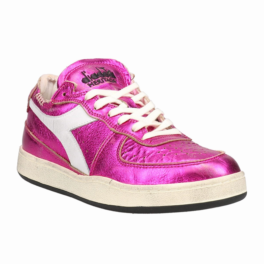 Basketball Shoes To Play In Mi Basket Row Cut Metallic Used Lace Up Sneakers