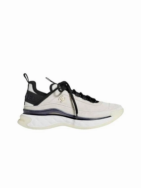 Sneakers Style Mixed Fiber Suede Low Top Sneakers White Chanel