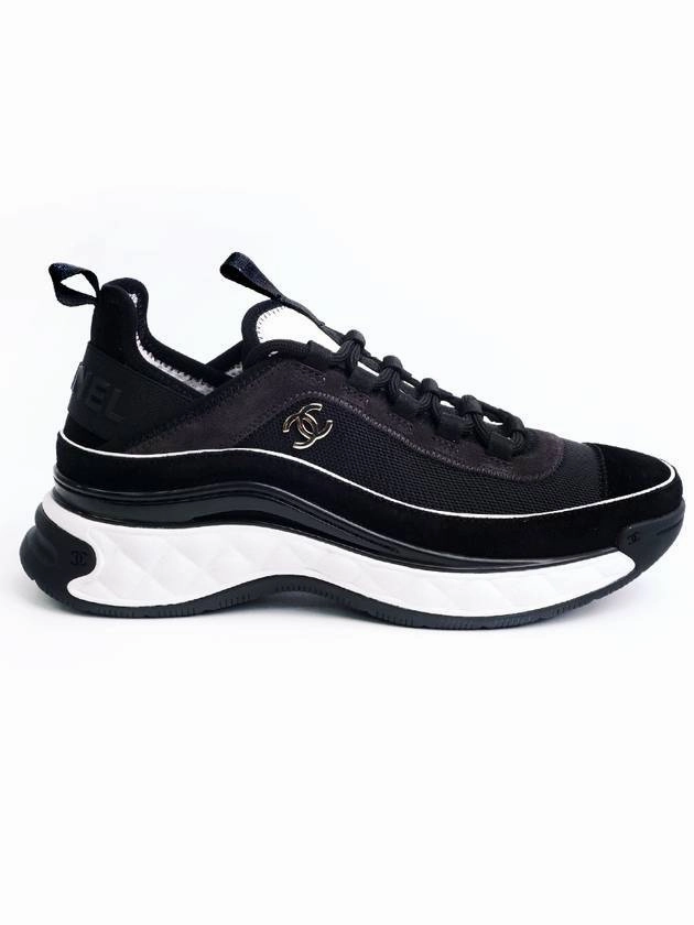 Mixed Fibers Fabric Suede Calfskin Low-Top Sneakers Black Chanel Puma Sneakers Sale