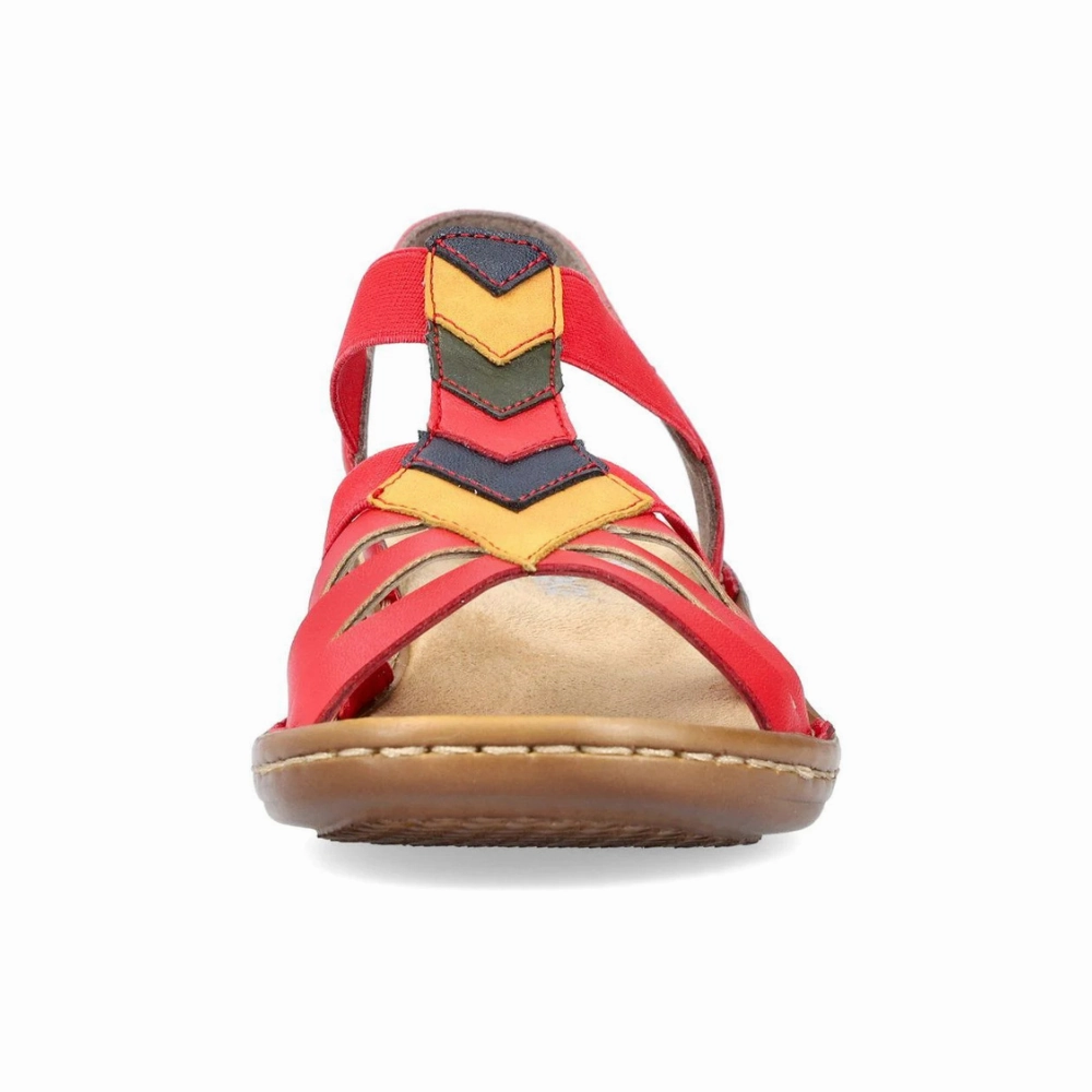 Rieker Regina 04 Rosso/Ocker Sandal (Women's) Woven Sandals Leather