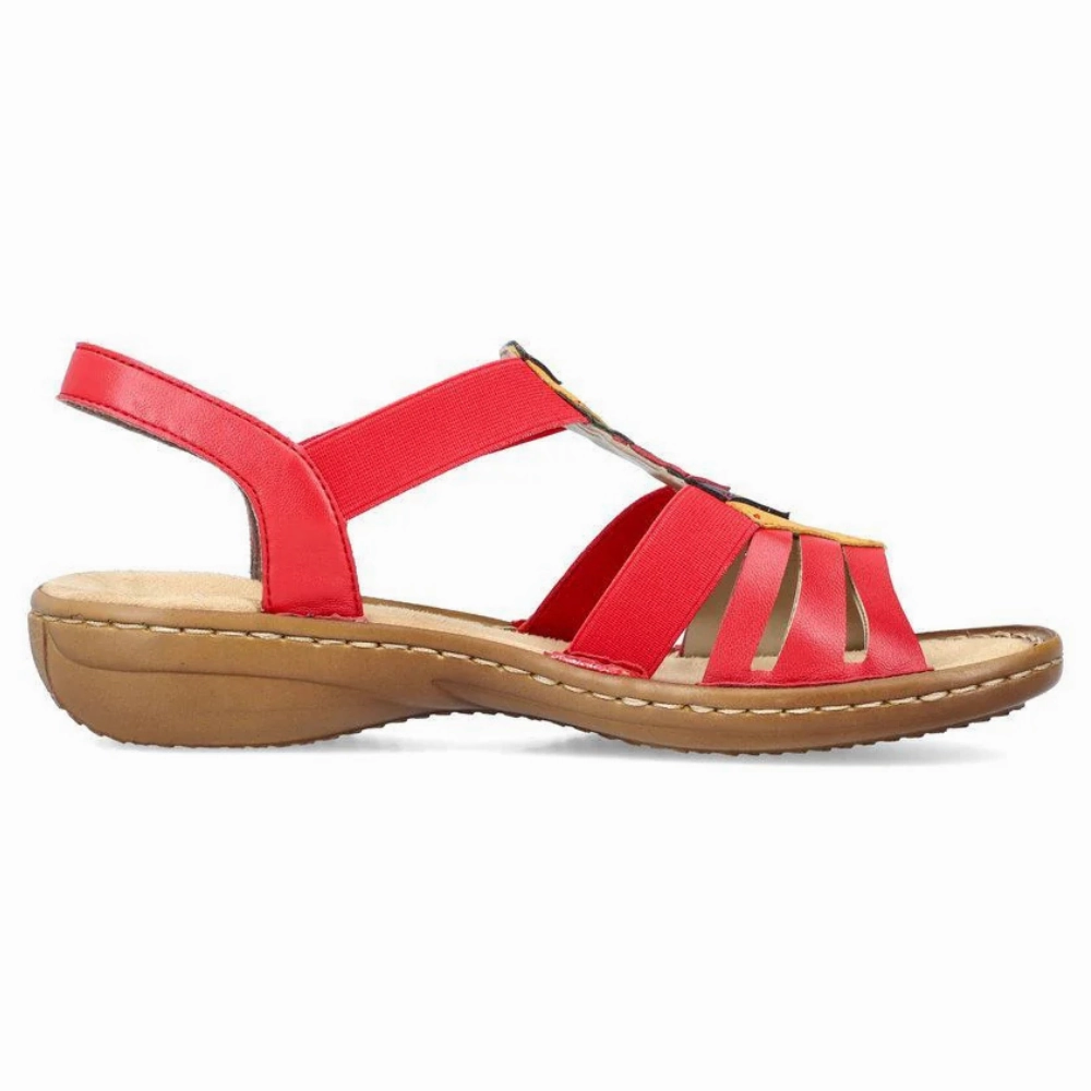 Casual Comfort Sandals Rieker Regina 04 Rosso/Ocker Sandal (Women's)