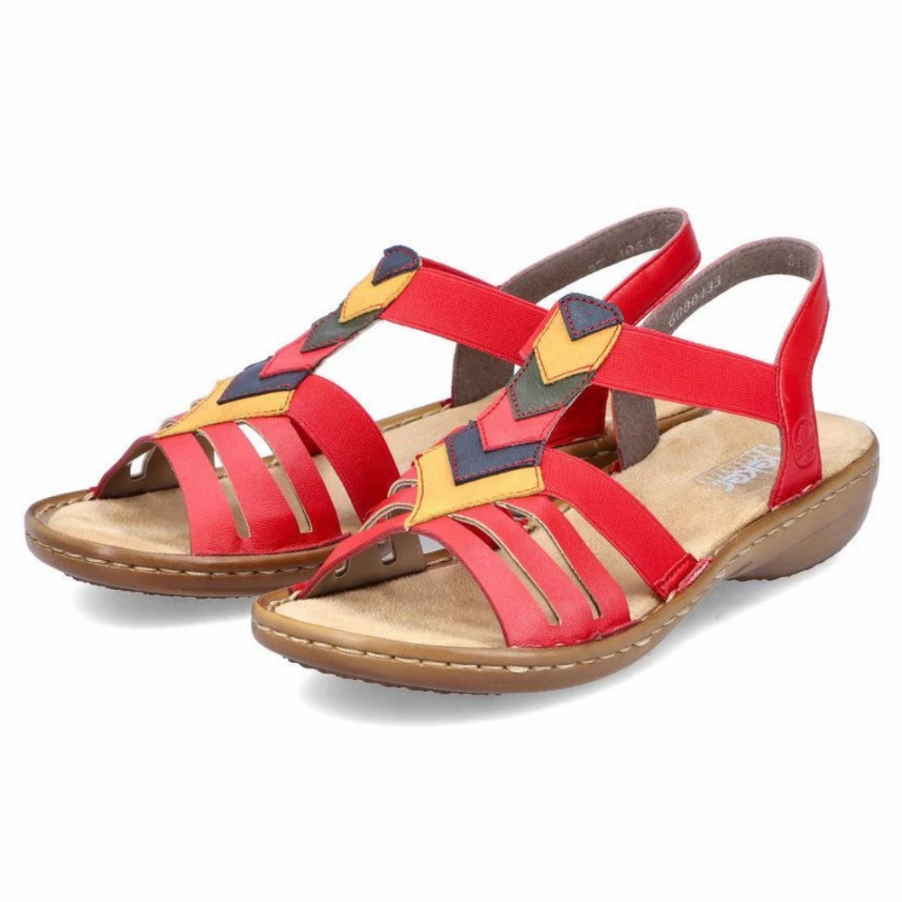Rieker Regina 04 Rosso/Ocker Sandal (Women's) Sandals Made In The Usa