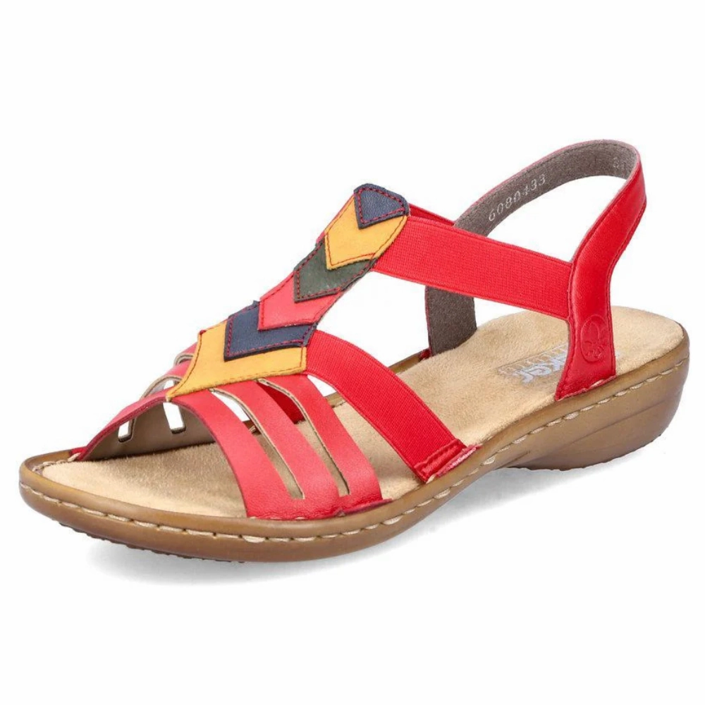 Rieker Regina 04 Rosso/Ocker Sandal (Women's) Sandals With Dress