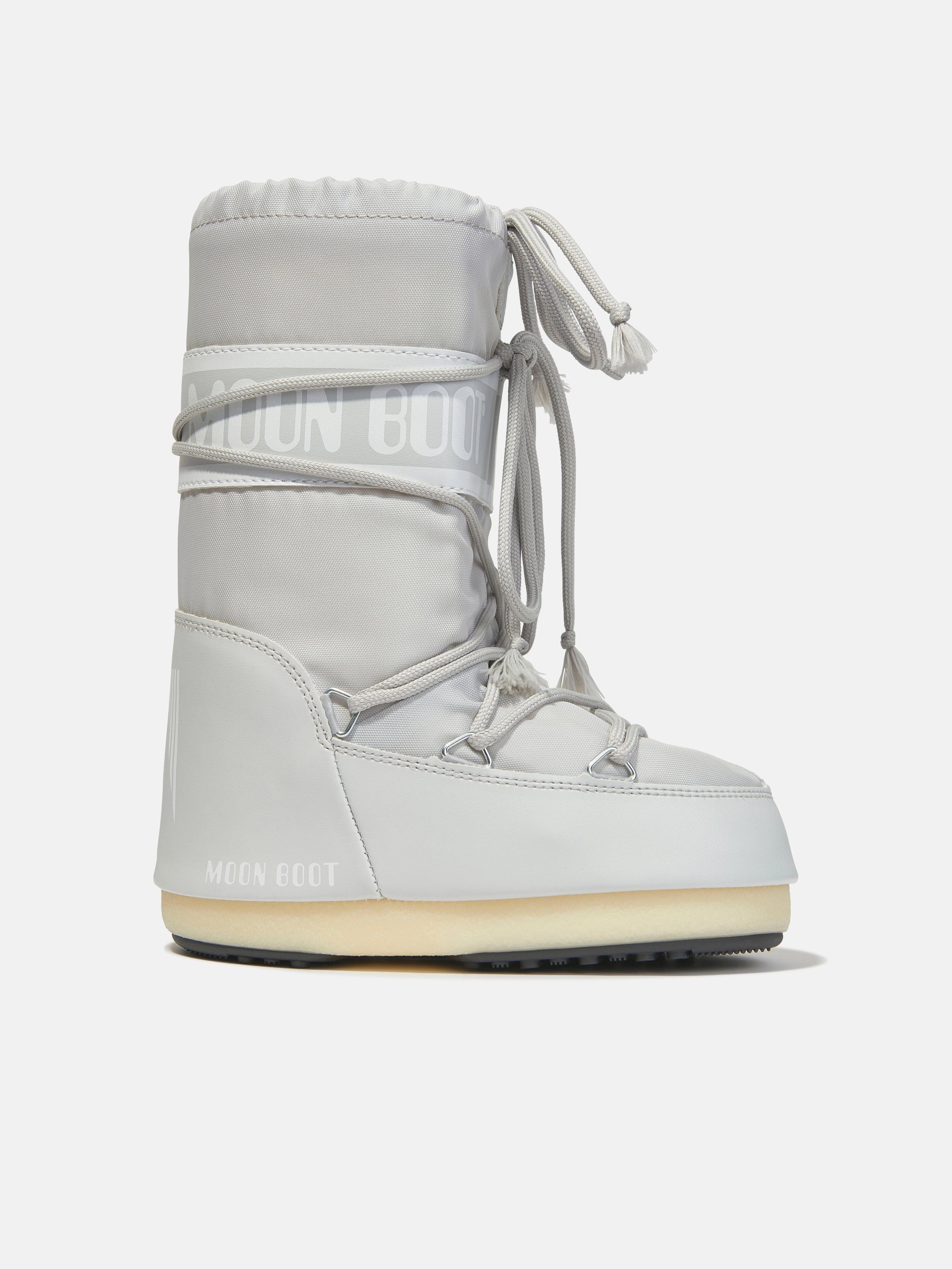 Moon Boot Kids Icon Nylon Snow Boots in Grey Easy Slip Snow Boots