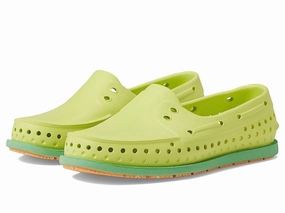 Native Shoes Howard Sugarlite Kids  Green Perforated Slip On Boat Shoe ZOGG253 Waterproof Flat Shoes