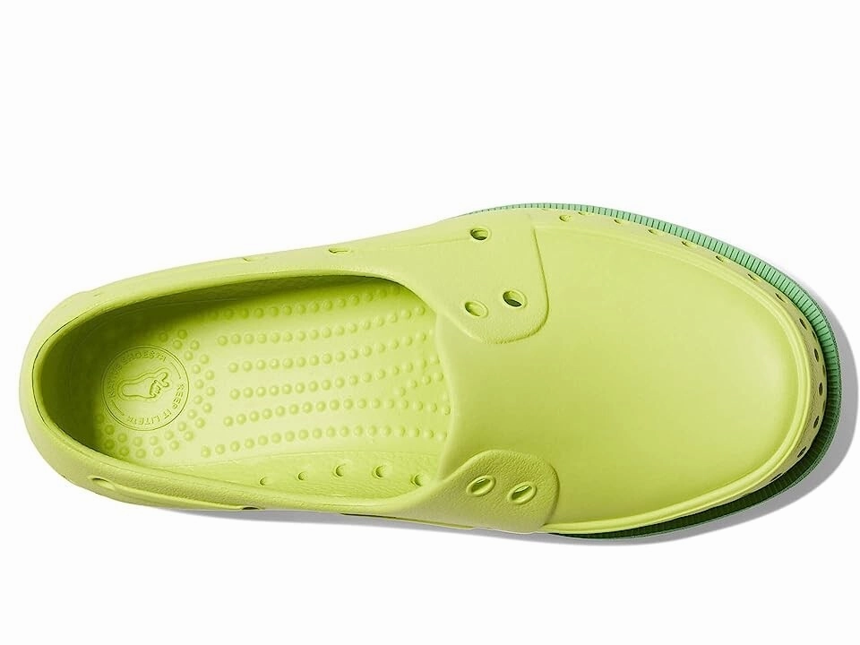 Best Lightweight Shoes Native Shoes Howard Sugarlite Kids  Green Perforated Slip On Boat Shoe ZOGG253