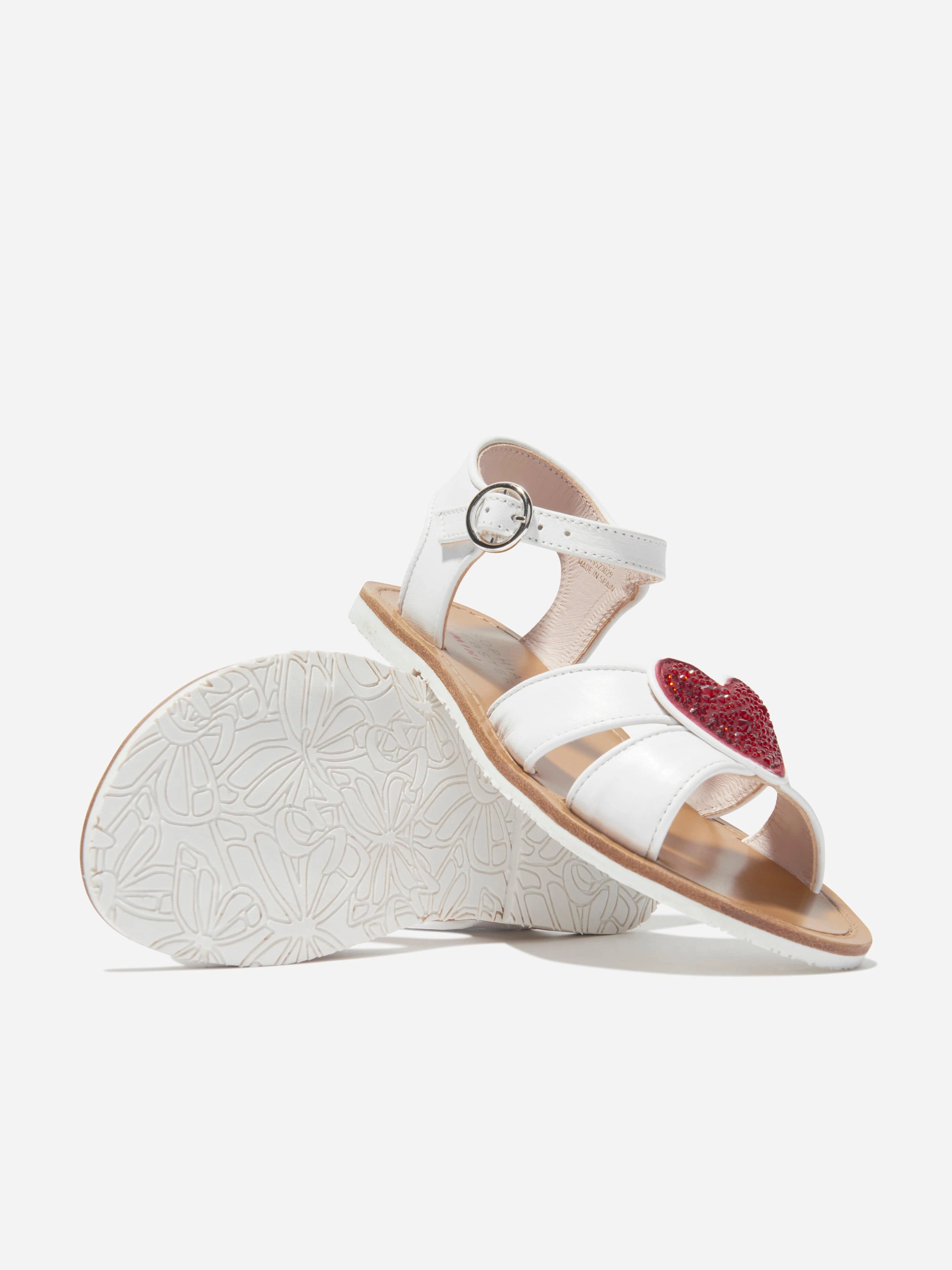 Sophia Webster Girls Amora Sandals in White Socks In Sandals