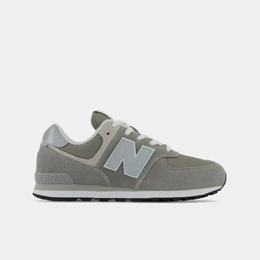 New Balance Kids Boa New Balance 574 GC574EVG Big Kids Gray White Leather Lifestyle Shoes FD969