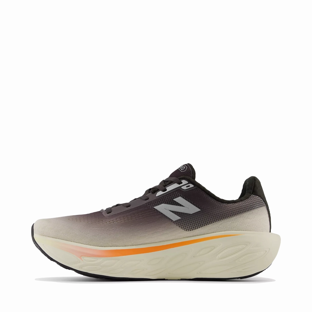New Balance Men's Fresh Foam X 1080v14 Sneaker in Black Cement with Angora and Hot Mango