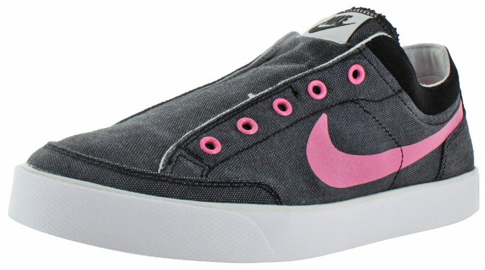Nike Big Kid's Girl's Capri Slip On Canvas Sneakers Shoes-Black/Pink/Gray Nike Shoe Size Chart