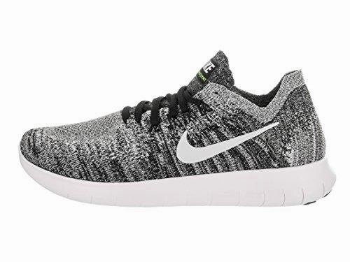Nike Free Rn Flyknit 2017 Black/White Volt Running Shoe 9 Us Best Training Shoes 2024