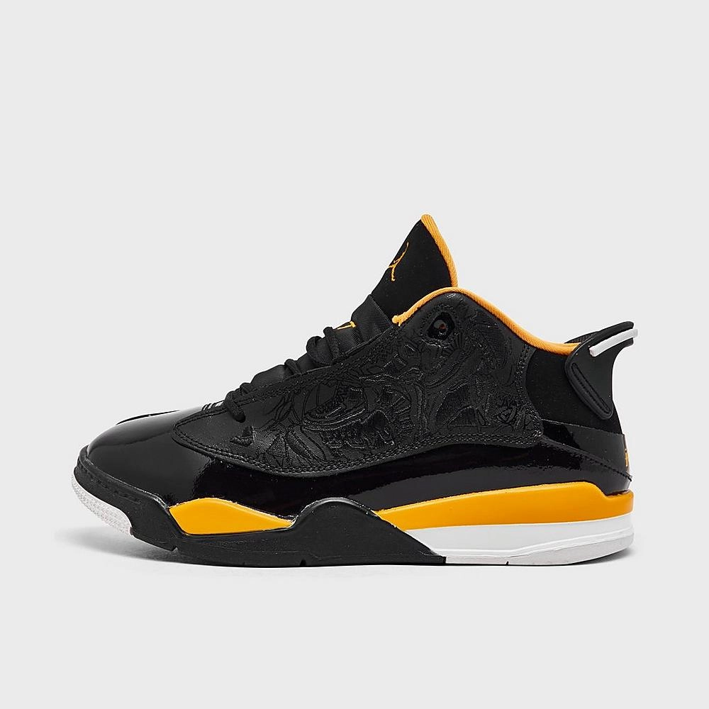 Nike Kid's Jordan Dub Zero Shoes - Black / Taxi Yellow / White / Icy Blue Ways To Lace Basketball Shoes