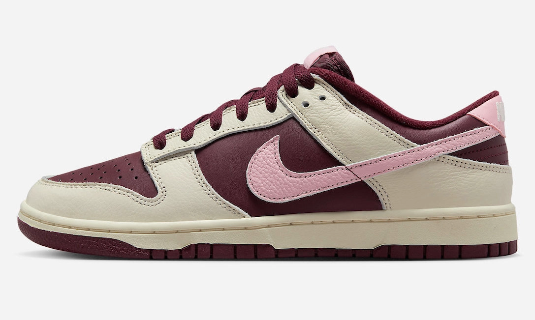Devin Booker New Basketball Shoes Nike Men's Dunk Low Retro RPM Shoes -  Pale Ivory / Medium Soft Pink / Night Maroon